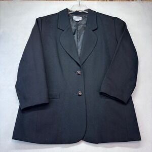 Napa Studio Petite Black Blazer Jacket 12 Tailored Classic Office Career